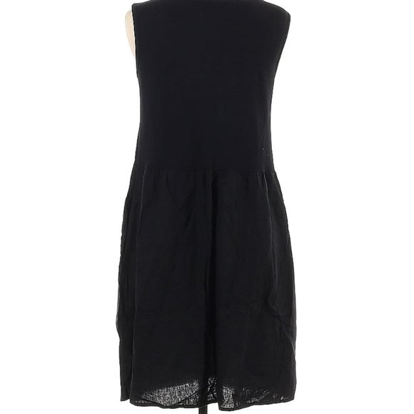 For Cynthia Linen viscose blend Size M scoop neck ruffle Casual Dress medium - Picture 2 of 2